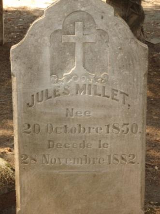 Gravestone of Jules Millet, 1850-1882 (SHHS collection)