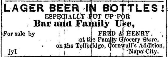 Period newspaper advertisement, St. Helena Star (SHHS collection)