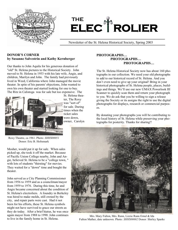 March 2003 newsletter cover