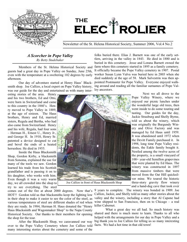 August 2006 newsletter cover