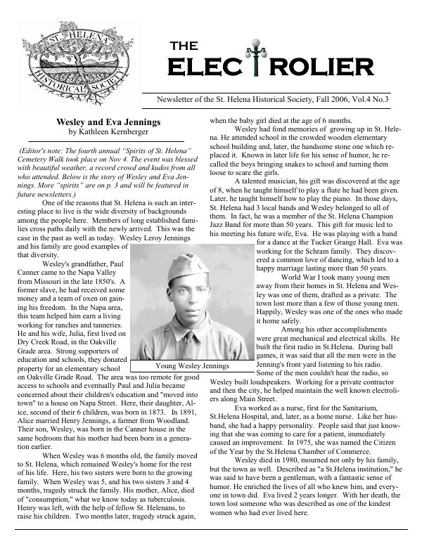 November 2006 newsletter cover