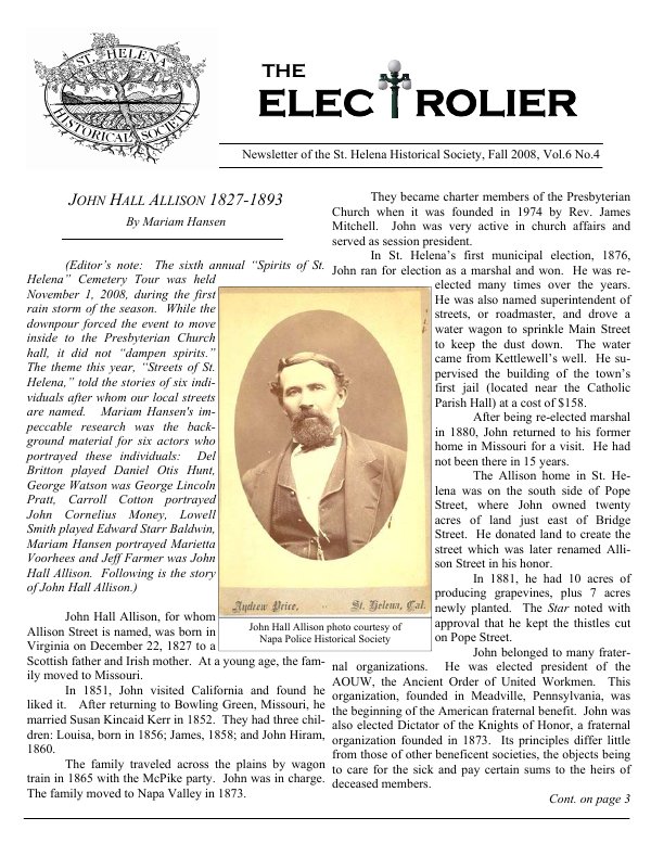 November 2008 newsletter cover