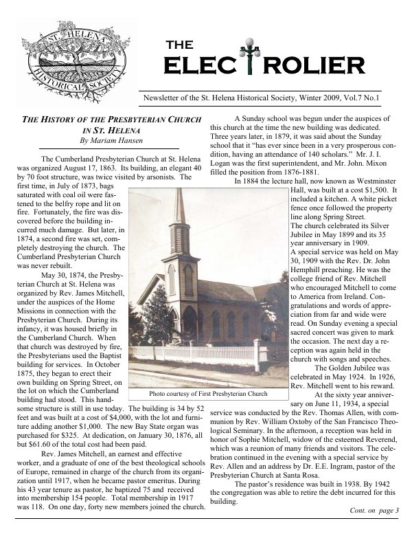 February 2009 newsletter cover