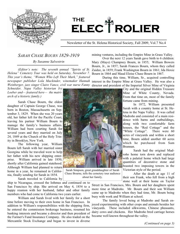 November 2009 newsletter cover