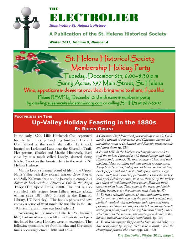 November 2011 newsletter cover