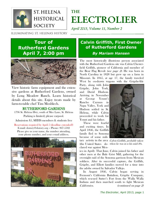 April 2013 newsletter cover