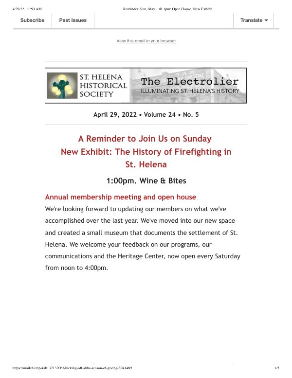 April 29, 2022 newsletter cover