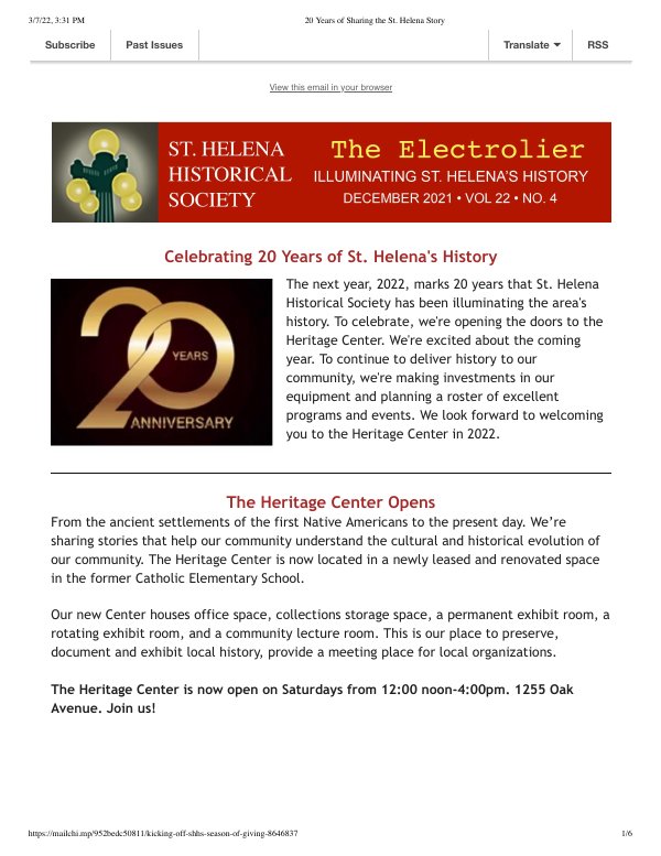 December 2021 newsletter cover