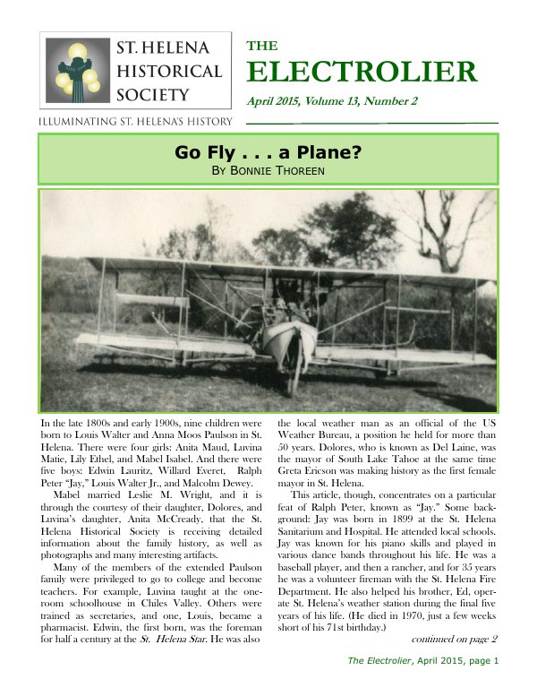 April 2015 newsletter cover