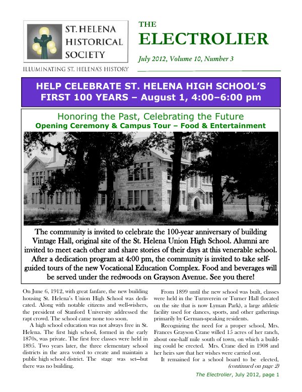 July 2012 newsletter cover