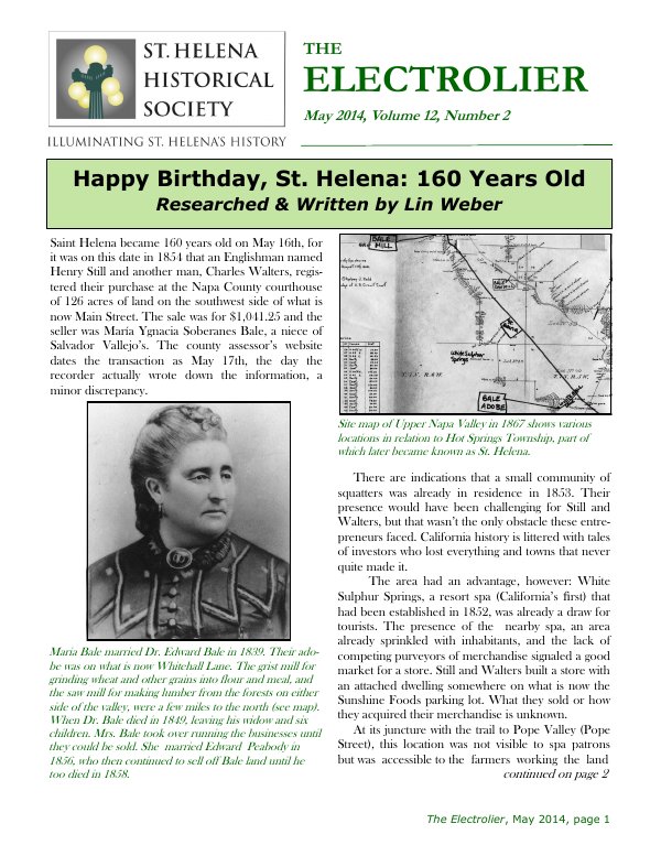 May 2014 newsletter cover