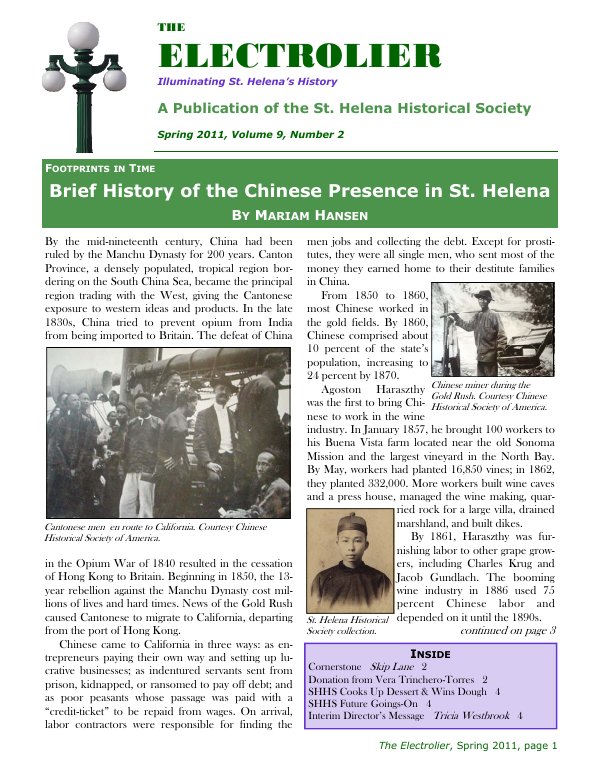 Spring 2011 newsletter cover