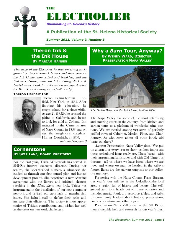 Summer 2011 newsletter cover