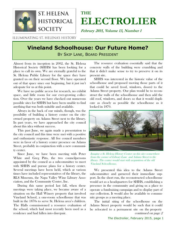 February 2015 newsletter cover