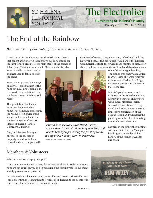 January 2016 newsletter cover
