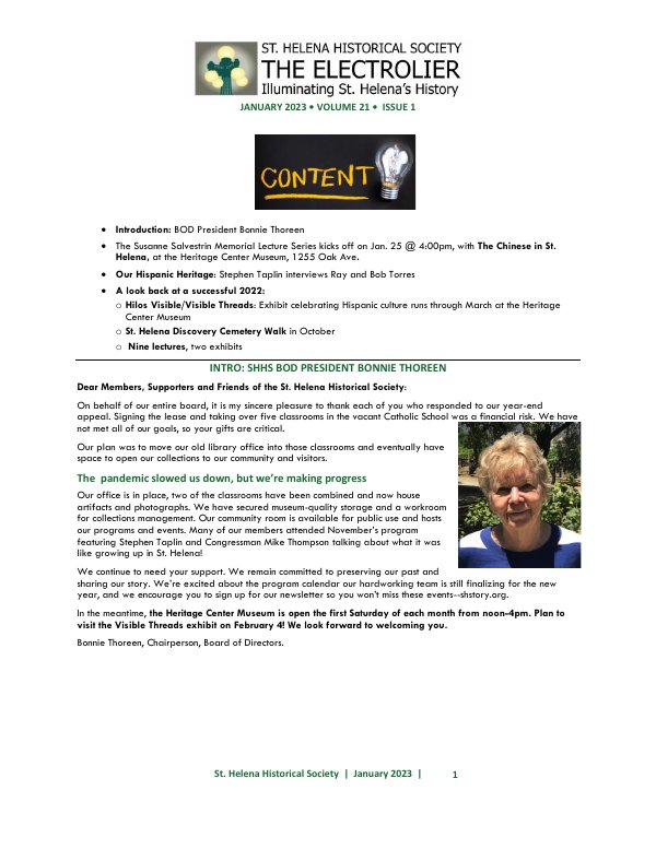 January 2023 newsletter cover