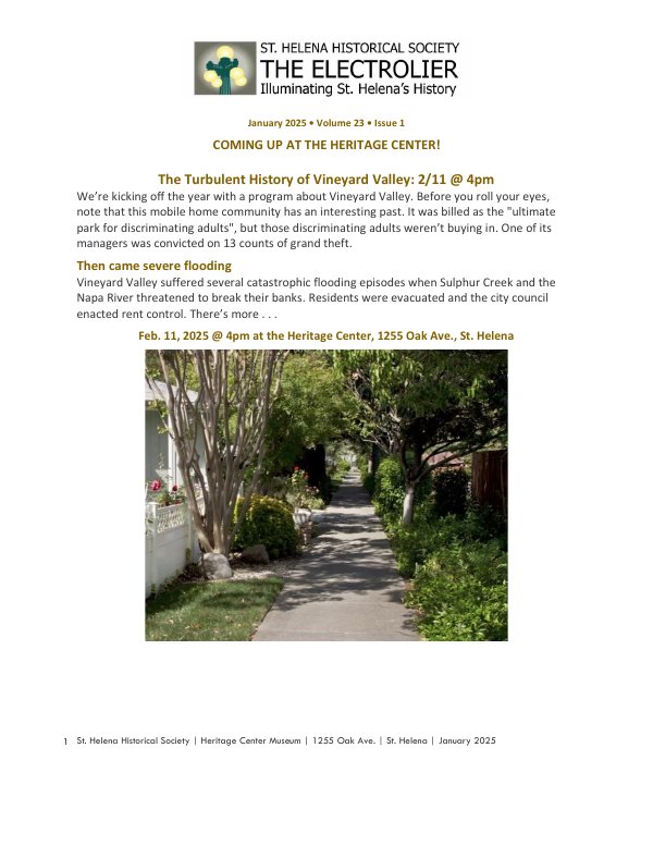 January 2025 newsletter cover
