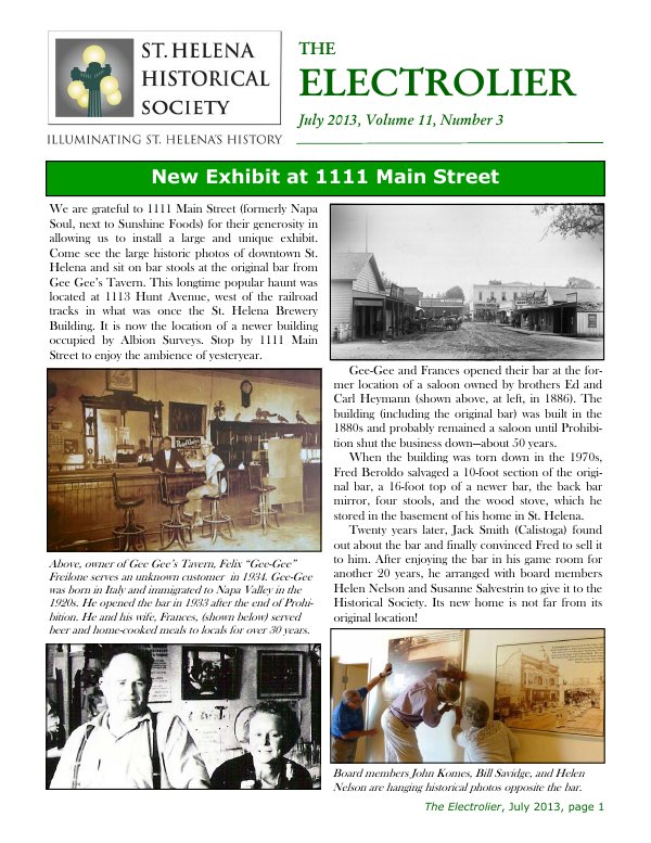 July 2013 newsletter cover