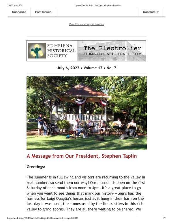 July 6, 2022 newsletter cover