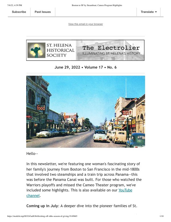 June 29, 2022 newsletter cover