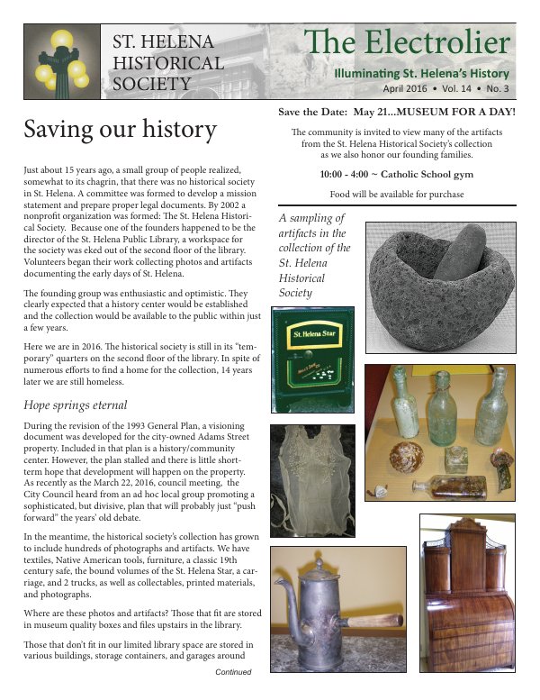 March 2016 newsletter cover
