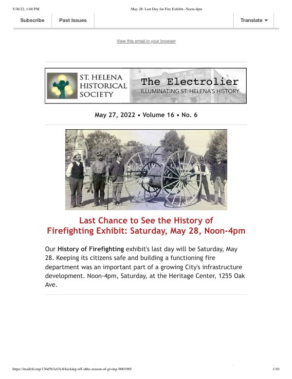 May 27, 2022 newsletter cover