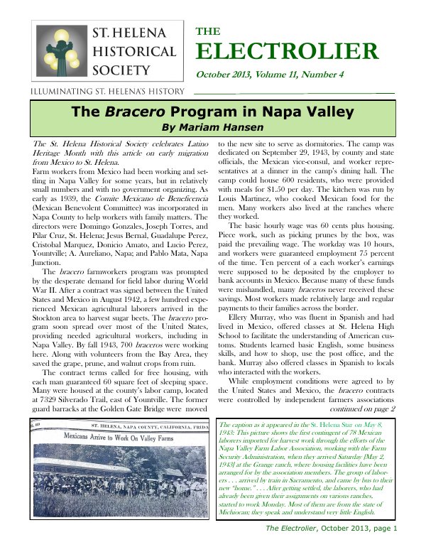 November 2013 newsletter cover