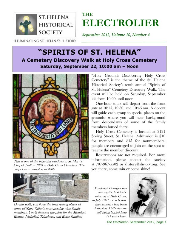 September 2012 newsletter cover